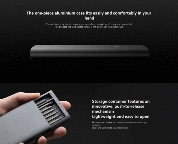 XIAOMI Mi Precision Screwdriver Set | 24 Magnetic Driver Bit Set | Pocket Screwdriver Tool Set | Mini Screwdriver Kit | Repair Tool Kit, black