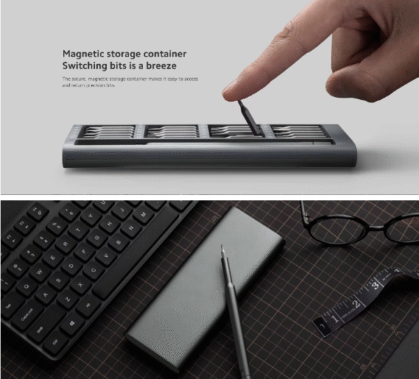 XIAOMI Mi Precision Screwdriver Set | 24 Magnetic Driver Bit Set | Pocket Screwdriver Tool Set | Mini Screwdriver Kit | Repair Tool Kit, black