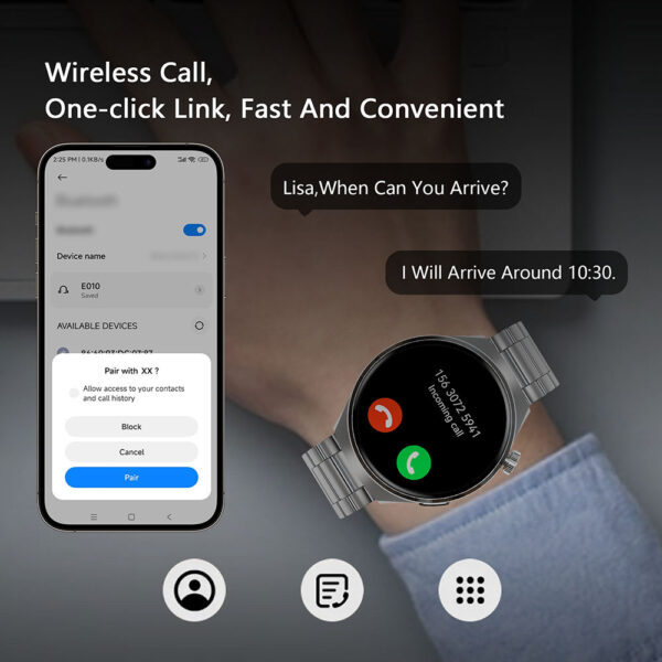 V19 Business Smart watch for men HD Screen BT Calling Waterproof Heart Rate Sports Fitness