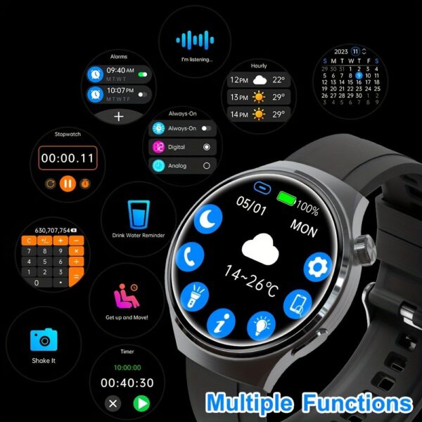 V19 Business Smart watch for men HD Screen BT Calling Waterproof Heart Rate Sports Fitness