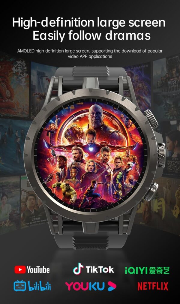 Q85 4G Android Smartwatch – Rotatable Camera, GPS, AMOLED Screen