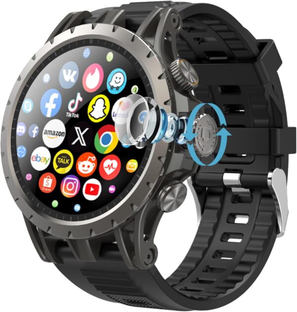 Q85 4G Android Smartwatch – Rotatable Camera, GPS, AMOLED Screen