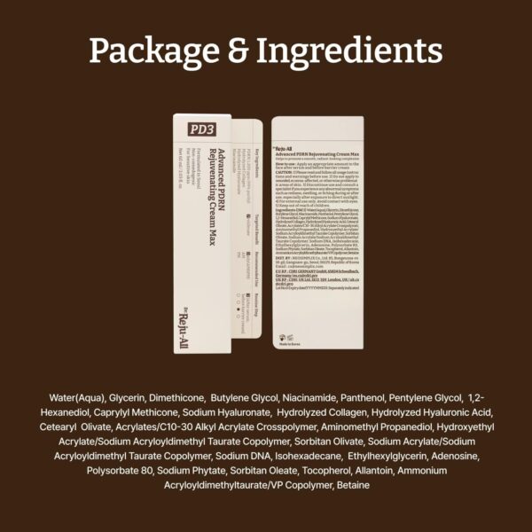 Dr. Reju-All Advanced PDRN Rejuvenating Cream Max – 99% Pure Salmon DNA PDRN Face Moisturizer – Optimal 1200ppm Concentration for Glow Skin – Korean Anti-Aging Skin Care Face Cream - 60ml