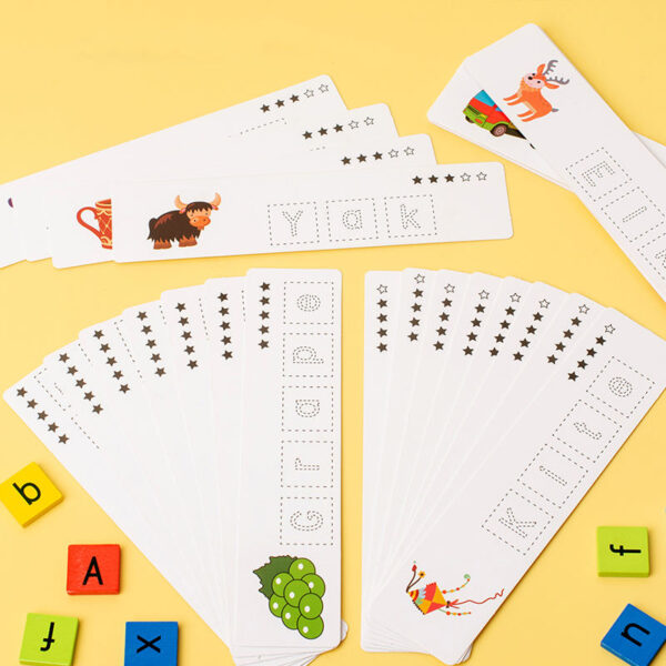 Early Educational Children Learning English Letter Matching Game Wooden Spelling Words Toy