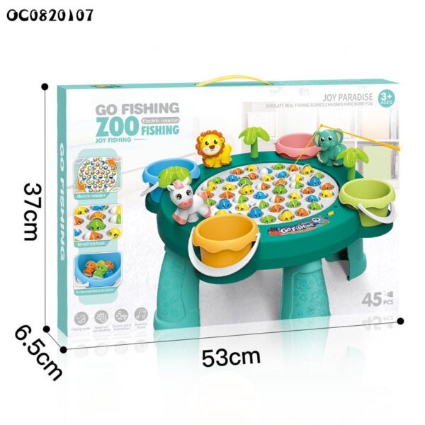 4 Player Fish Table Game Board Electric Fishing Machine with Plastic Fish