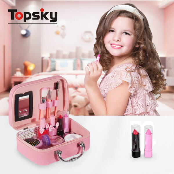 Safe and Healthy Children's Beautiful Makeup Set Girls' Play House Cosmetic Toys Imitate Adults Daub on Face Fun Makeup