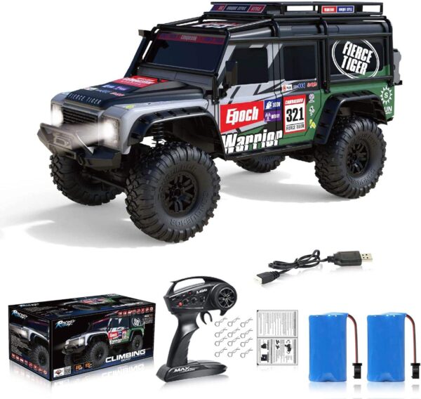 Dwi Dowellin 1/10 Scale RC Crwaler RTR 4WD LED-Lit Metal Offroad Racing Car Hobby Grade 2.4GHz Brushed Model Radio-Controlled
