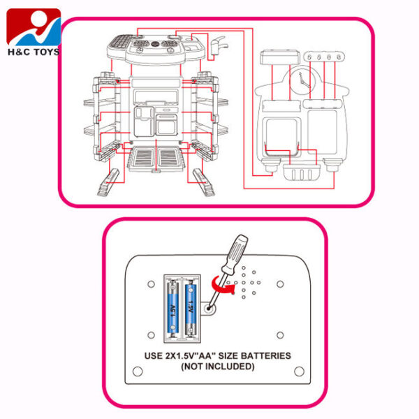 Toddler Plastic Pretend Play Kitchen Table Light and Sound Simulate Cooking Game Kitchen Toys for Kids