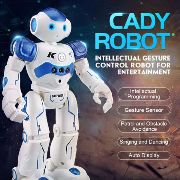 SJY-R2 Blue Smart Remote Control Robot Intelligent Programmable Gesture Sensing Dance Toys Auto Display Educational RC Robot