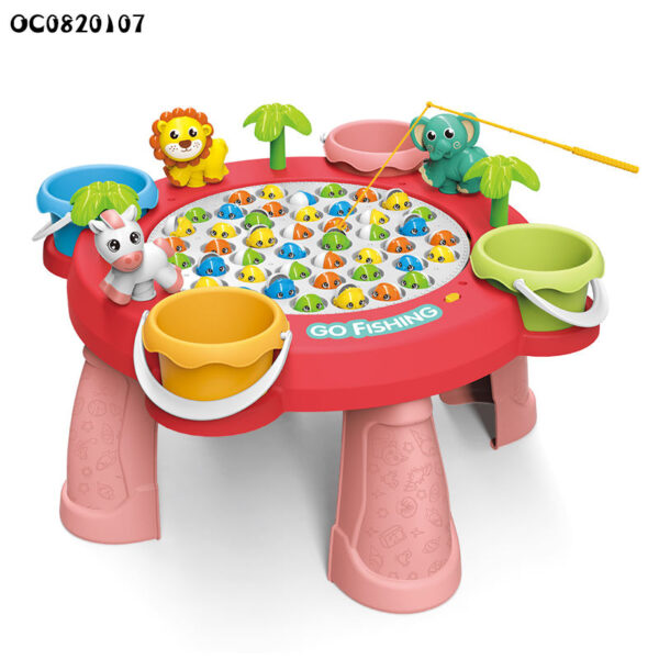 4 Player Fish Table Game Board Electric Fishing Machine with Plastic Fish