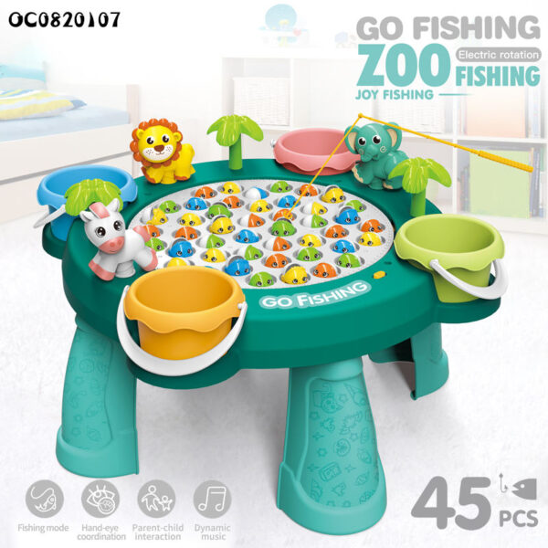 4 Player Fish Table Game Board Electric Fishing Machine with Plastic Fish
