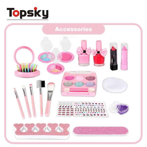 Safe and Healthy Children's Beautiful Makeup Set Girls' Play House Cosmetic Toys Imitate Adults Daub on Face Fun Makeup