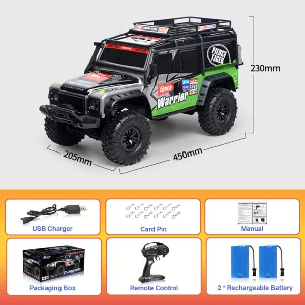 Dwi Dowellin 1/10 Scale RC Crwaler RTR 4WD LED-Lit Metal Offroad Racing Car Hobby Grade 2.4GHz Brushed Model Radio-Controlled